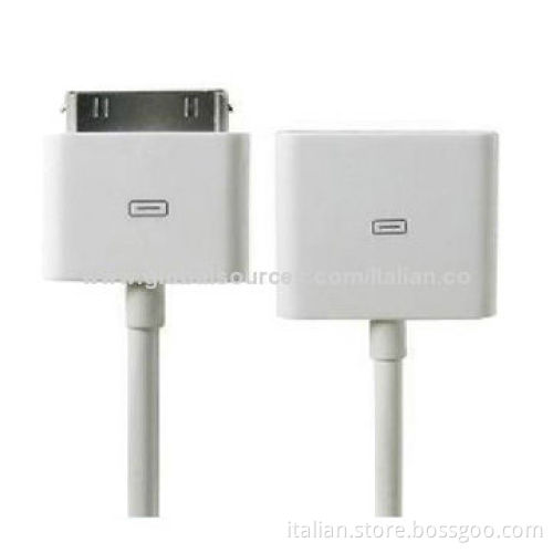 30pin extension USB cable for apple dock male to female